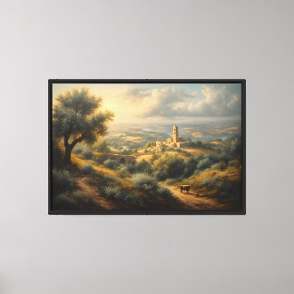Toile Le clocher ensoleillé de la vallée