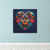 Toile Le coeur des fleurs inspiré par l'Ukraine (Insitu (Plancher de Bois))