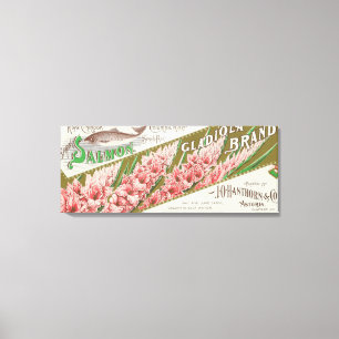Toile Le comté de Clatsop, Orégon - étiquette saumon