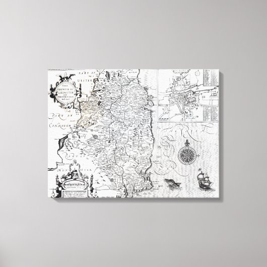 Toile Le Comté de Leinster avec la Ville de Dublin (Recto)