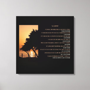 Toile Le coucher du soleil d'arbre et d'océan le font d