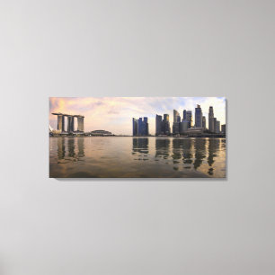 Toile Le coucher du soleil de Singapour a étiré la copie