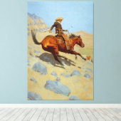 Toile Le Cowboy de Frederic Remington (1902) (Insitu (Plancher de Bois))