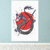 Toile Le défi du dragon : une oeuvre d'art chinoise maje (Insitu (Plancher de Bois))