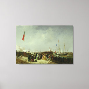 Toile Le départ du paquet de vapeur à Boulogne