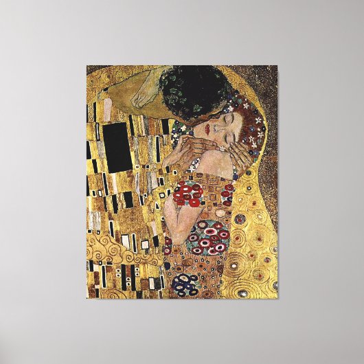 Toile Le détail du baiser de Gustav Klimt (vers 1908) (Recto)