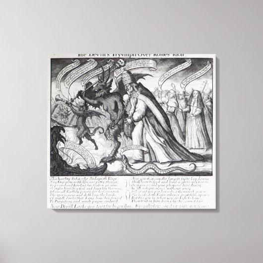 Toile Le diable qui dirige le pape en chaîne, 1680 (Recto)