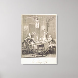 Toile Le dîner fin, 1781, gravé par I.S. Helman (17