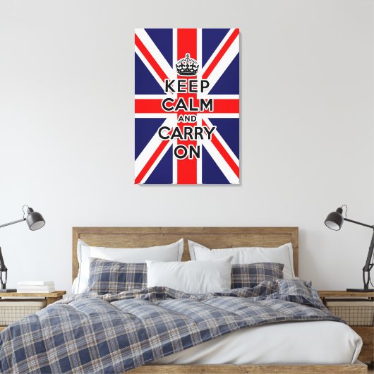 Toile Le drapeau Union Jack garde le calme et continue (Insitu(Chambre))