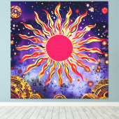 Toile "Le feu de la danse du Cosmos" Le Soleil (Insitu (Plancher de Bois))