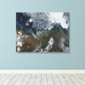 Toile Le fleuve Mackenzie se jette dans la baie Mackenzi (Insitu (Plancher de Bois))