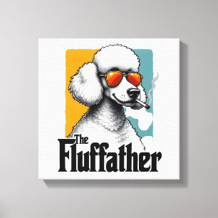 Toile Le Fluffather Caniche Vintage Drôle de Chien Mafia