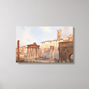 Toile Le Forum romain antique (par Ippolito Caffi)
