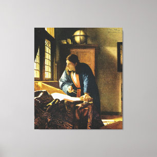 Toile Le géographe de Johannes Vermeer (circa 1669)