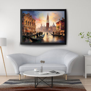 Toile Le Grand Canal historique de Venise au coucher du