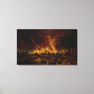 Toile Le grand feu de Londres en 1666