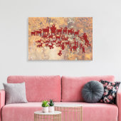 Toile Le grand panneau pétroglyphe de chasse (Insitu(Salon))