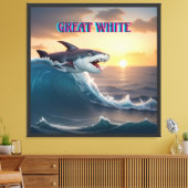 Toile Le grand requin blanc (Insitu(Salon))