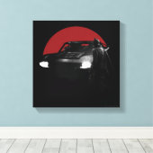 Toile Le graphique Batman & Batmobile (Insitu (Plancher de Bois))
