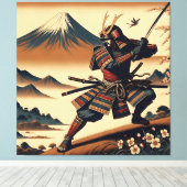 Toile Le guerrier de Samurai au Mont Fuji - Ukiyo-e Art (Insitu (Plancher de Bois))