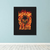 Toile Le guerrier spartiate Molon Labe en flammes (Insitu (Plancher de Bois))