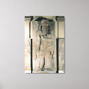 Toile Le héros Gilgamesh tient un lion