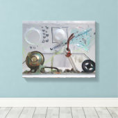 Toile Le Heros Technologique K7 1986 Geek multimédia mix (Insitu (Plancher de Bois))