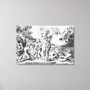 Toile Le jugement de Paris, après Raphael (gravure)