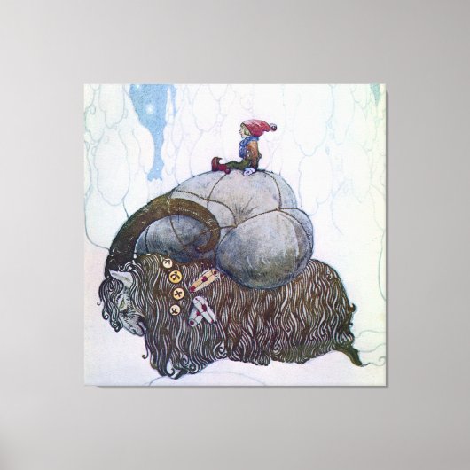 Toile « Le Julbock » Chèvre de Noël par John Bauer (Recto)