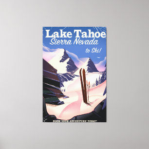 Toile Le lac Tahoe sierra nevada affiche vintage