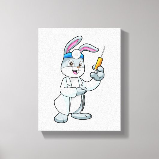 Toile Le lapin comme docteur à la vaccination avec la se (Recto)