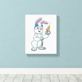 Toile Le lapin comme docteur à la vaccination avec la se (Insitu (Plancher de Bois))