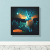 Toile Le lapin de la prospérité au clair de lune (Insitu (Plancher de Bois))