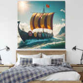 Toile Le long-navire viking coupe à travers les vagues (Insitu(Chambre))