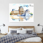 Toile Le Louvre et sa pyramide emblématique (Insitu(Chambre))