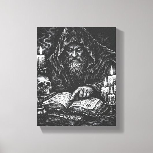 Toile Le Magicien Étudiant le Grimoire — par BurnsInHell (Recto)