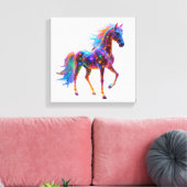 Toile Le majestueux Neon Horse (Insitu(Salon))