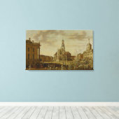 Toile Le marché Alter avec l'église de St. (Insitu (Plancher de Bois))
