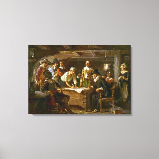 Toile Le Mayflower Compact 1620 Jean Leon Ferris (Recto)