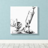 Toile Le microscope de Robert Hooke (Insitu (Plancher de Bois))