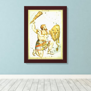 Toile Le miroir d'Urania, carte céleste d'astronomie vin
