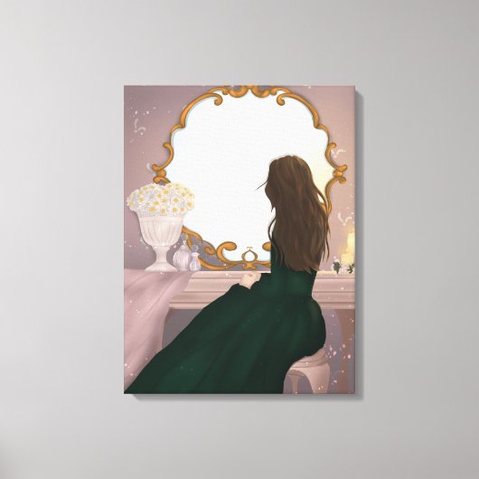 Toile Le Miroir II - Assis en pièce (Recto)