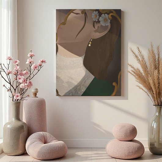 Toile Le Miroir III - Une Fille À Demi Cachée