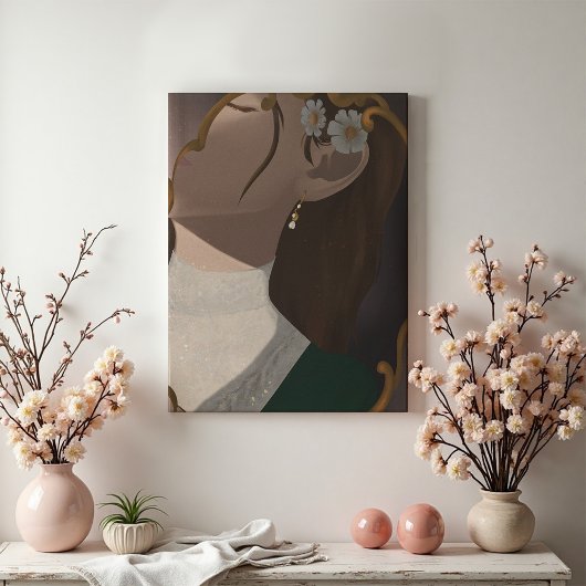 Toile Le miroir III - Une fille à moitié cachée