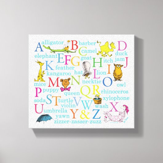 Toile Le modèle ABC de Dr Seuss avec des mots (Recto)