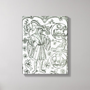 Toile Le mois d'avril avec le soleil astrologique signe