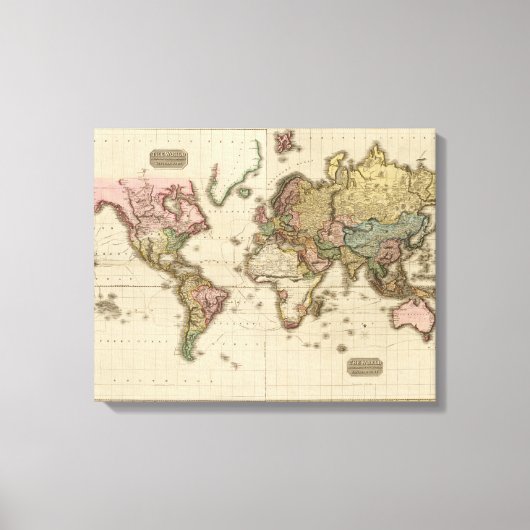 Toile Le monde sur la projection de Mercator (Recto)