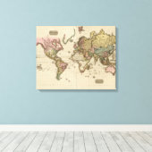Toile Le monde sur la projection de Mercator (Insitu (Plancher de Bois))
