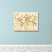 Toile Le monde sur la projection de Mercator (Insitu (Plancher de Bois))