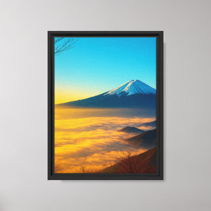 Toile Le Mont Fuji au-dessus des nuages à la lumière du